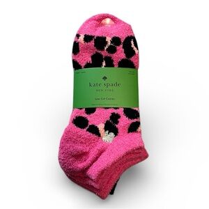 🆕 Kate Spade Pink Leopard Low Cut Cozies Socks 3 Pack